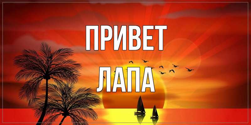 Открытка с именем, Лапа, Привет