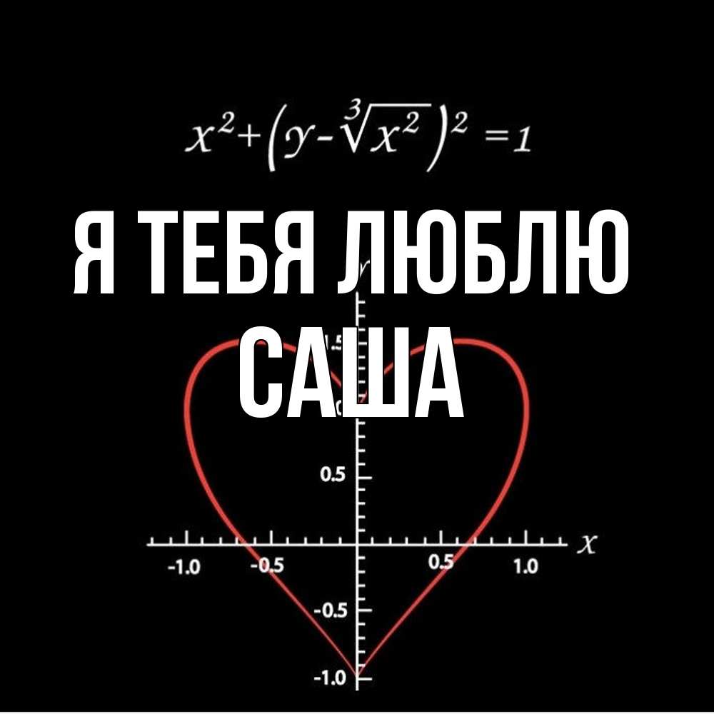 Открытка на каждый день с именем, Саша Я тебя люблю сердечная формула Прикольная открытка с пожеланием онлайн скачать бесплатно 