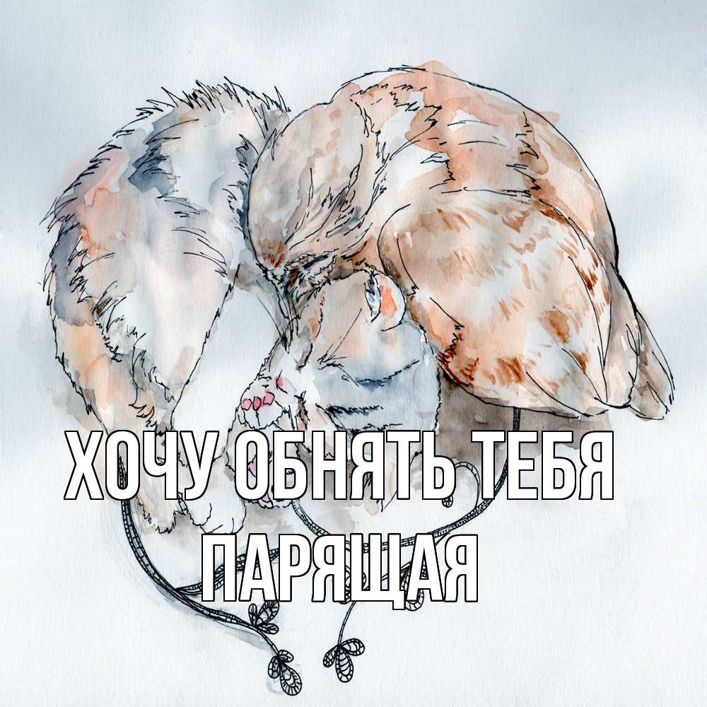 Открытка на каждый день с именем, Паpящая Хочу обнять тебя можно быть вместе даже когда очень разные Прикольная открытка с пожеланием онлайн скачать бесплатно 