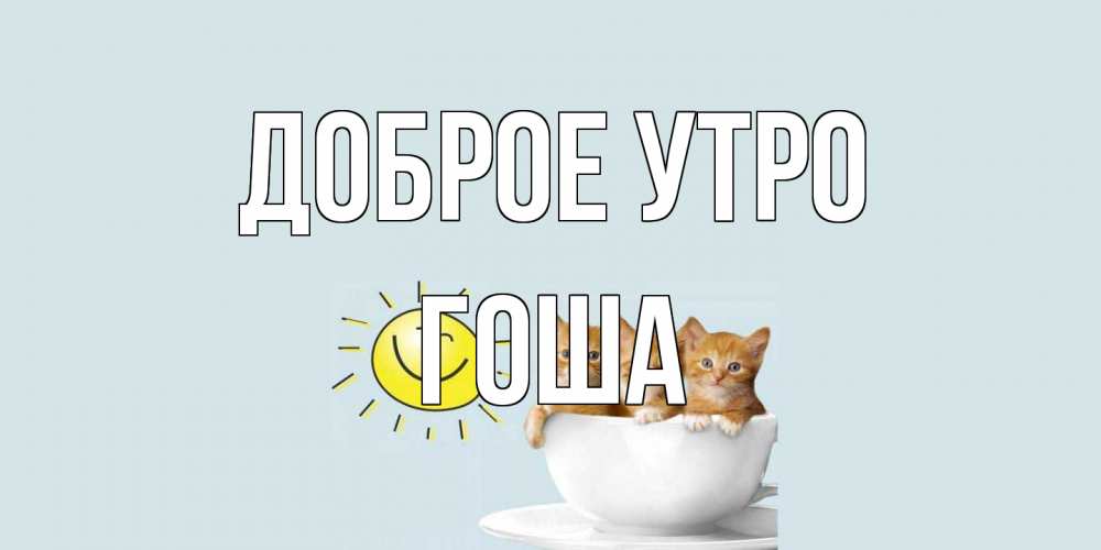 Открытка на каждый день с именем, Гоша Доброе утро котята Прикольная открытка с пожеланием онлайн скачать бесплатно 