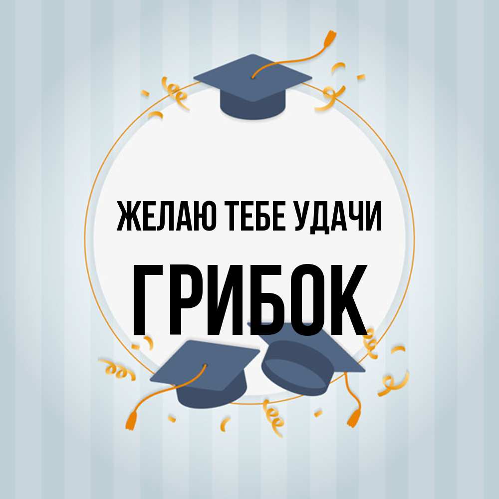 Открытка на каждый день с именем, Грибок Желаю тебе удачи для студентов Прикольная открытка с пожеланием онлайн скачать бесплатно 