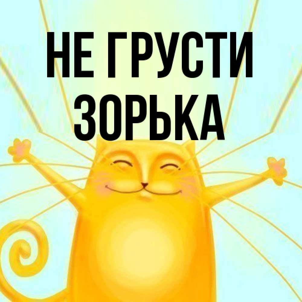 Открытка на каждый день с именем, Зоpька Не грусти обнимашки усатые Прикольная открытка с пожеланием онлайн скачать бесплатно 