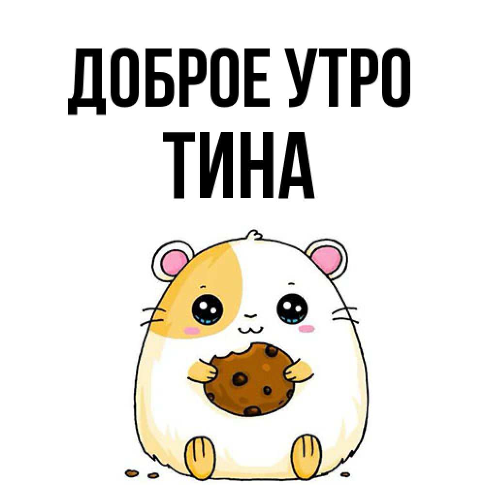 Открытка на каждый день с именем, Тина Доброе утро есть печеньку. Утречко Прикольная открытка с пожеланием онлайн скачать бесплатно 