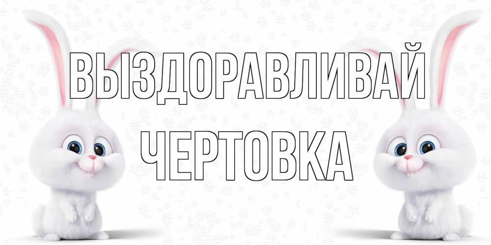 Открытка на каждый день с именем, Чертовка Выздоравливай не болей с зайцем Прикольная открытка с пожеланием онлайн скачать бесплатно 