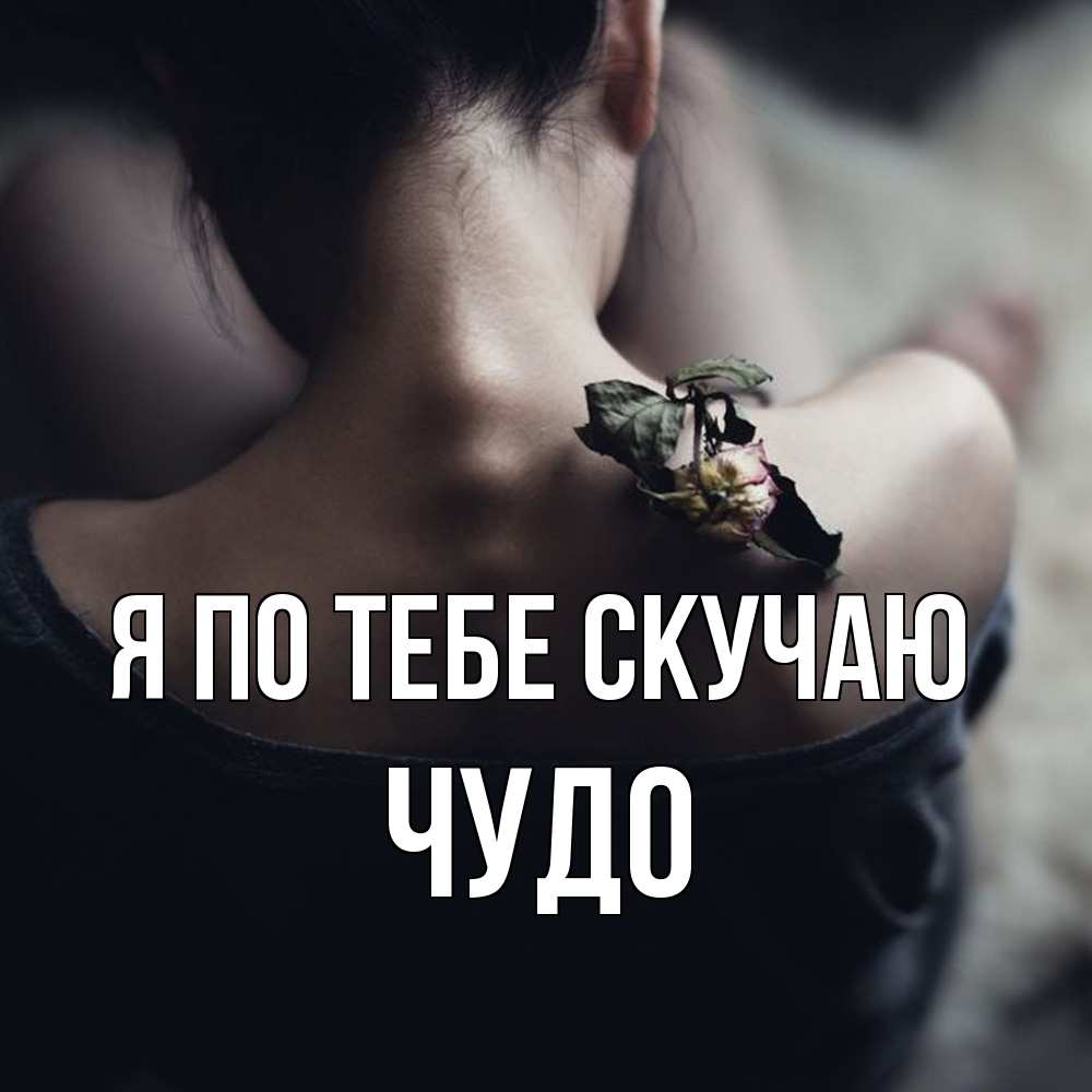 Открытка на каждый день с именем, Чудо Я по тебе скучаю засох цветок Прикольная открытка с пожеланием онлайн скачать бесплатно 
