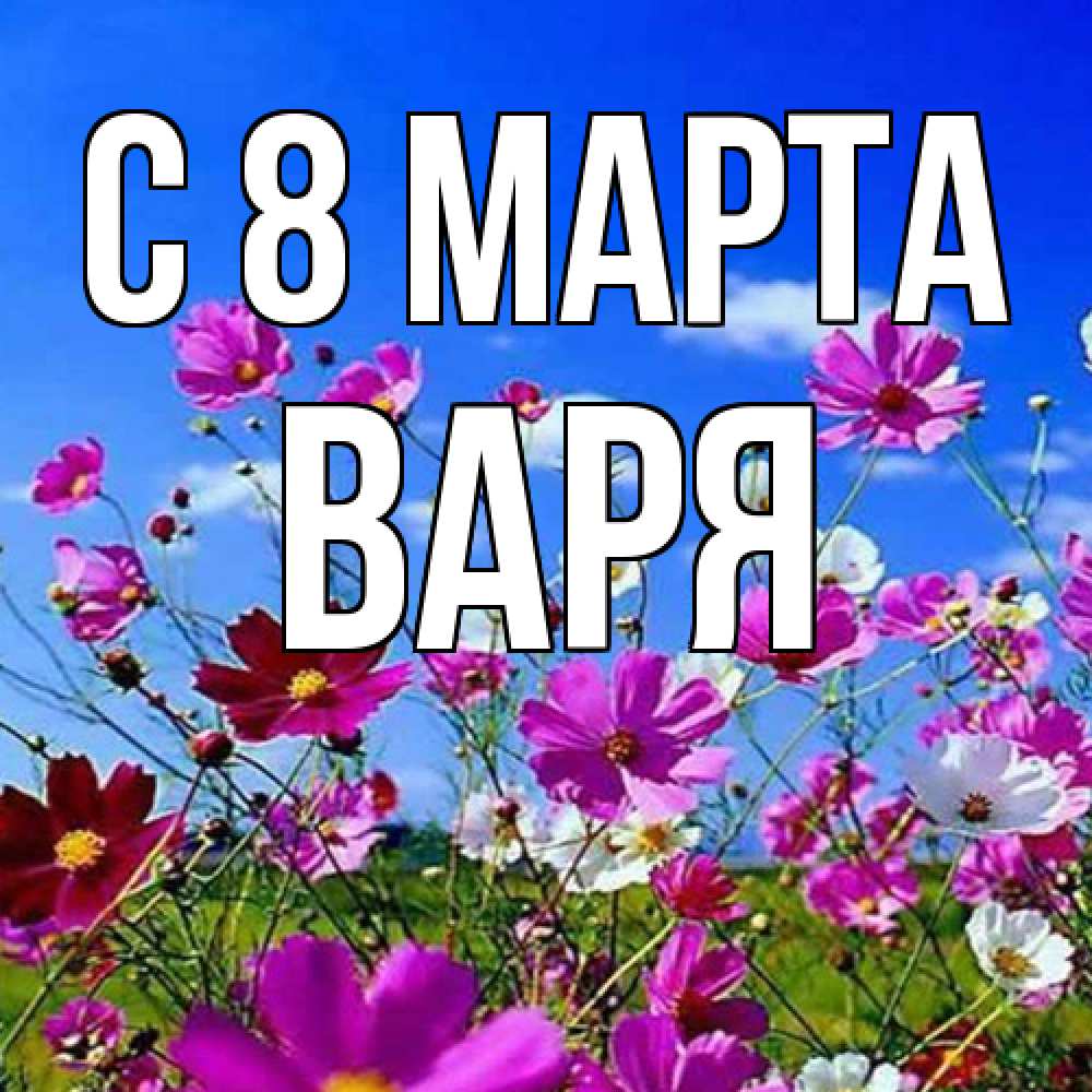 Открытка на каждый день с именем, Варя C 8 МАРТА цветы Прикольная открытка с пожеланием онлайн скачать бесплатно 