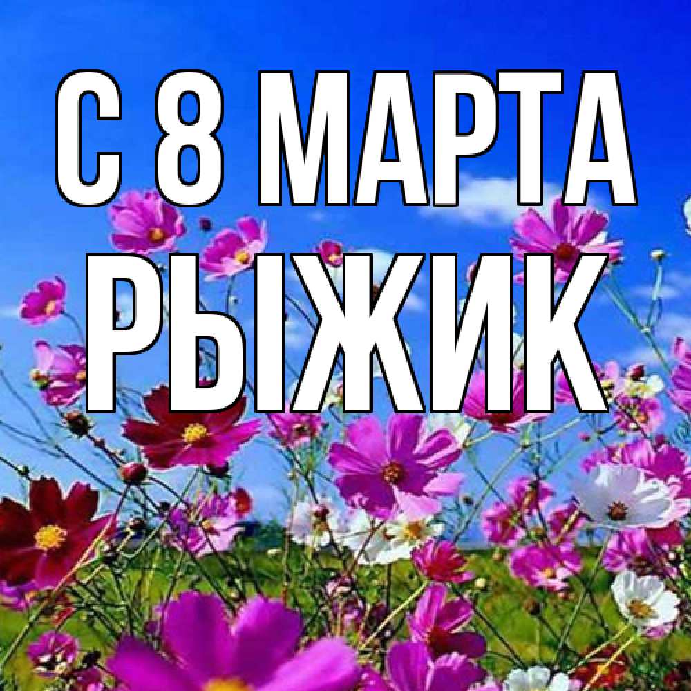 Открытка на каждый день с именем, рыжик C 8 МАРТА цветы Прикольная открытка с пожеланием онлайн скачать бесплатно 