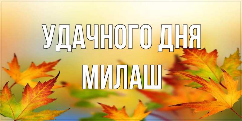 Открытка с именем, Милаш, Удачного дня