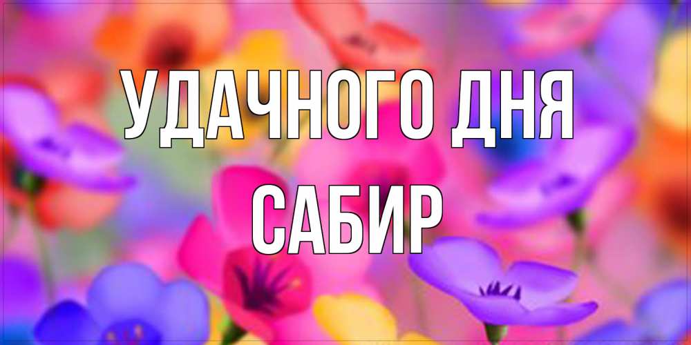 Открытка на каждый день с именем, Сабир Удачного дня открытка повышающая настроение Прикольная открытка с пожеланием онлайн скачать бесплатно 