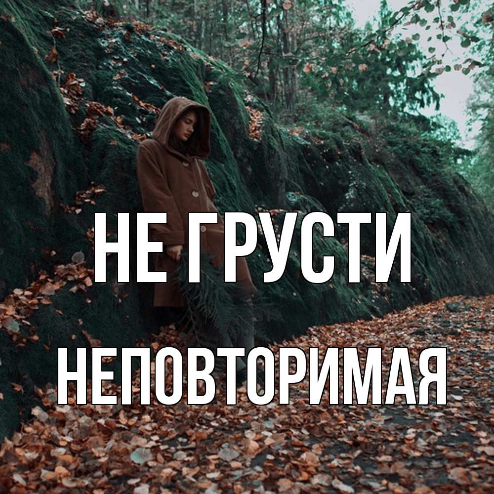 Открытка на каждый день с именем, Неповторимая Не грусти осенний лес Прикольная открытка с пожеланием онлайн скачать бесплатно 