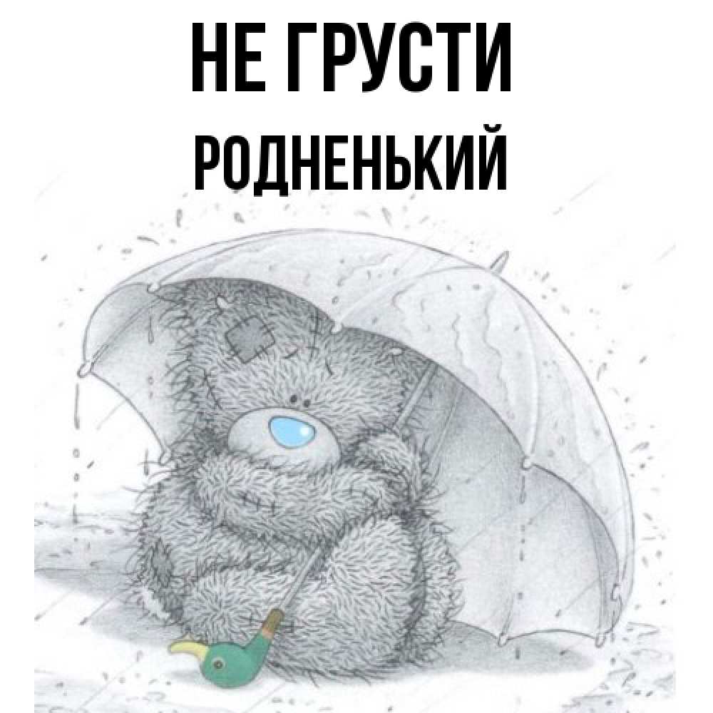 Открытка на каждый день с именем, Родненький Не грусти спасите мишку Тедди Прикольная открытка с пожеланием онлайн скачать бесплатно 