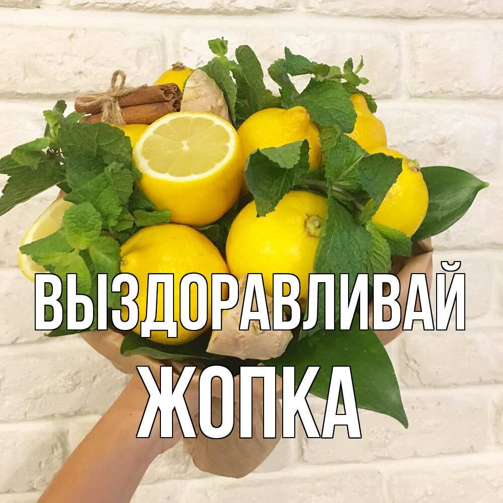 Открытка на каждый день с именем, Жопка Выздоравливай витамины Прикольная открытка с пожеланием онлайн скачать бесплатно 