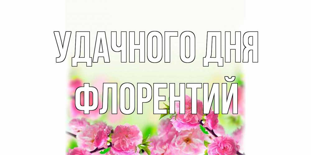 Открытка на каждый день с именем, Флорентий Удачного дня цветы Прикольная открытка с пожеланием онлайн скачать бесплатно 