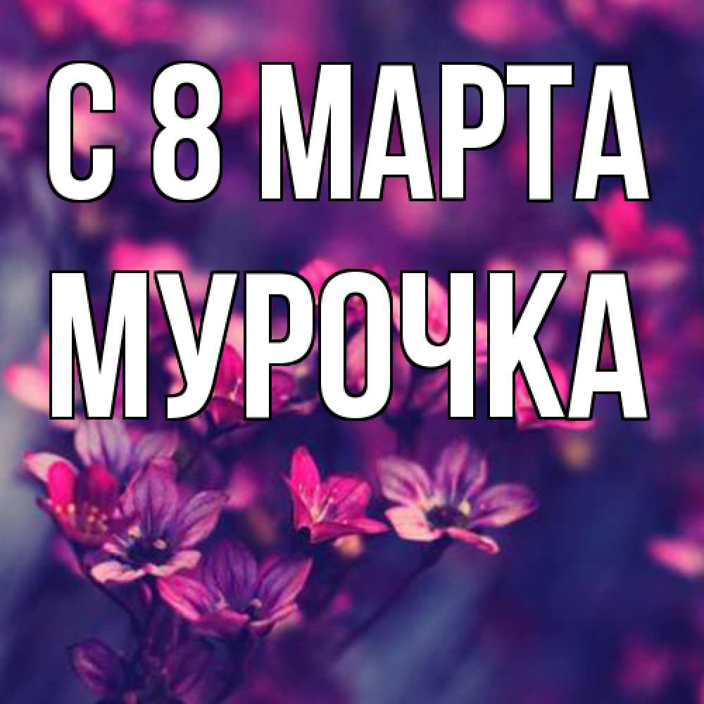 Открытка на каждый день с именем, Мурочка C 8 МАРТА небольшие цветы 1 Прикольная открытка с пожеланием онлайн скачать бесплатно 
