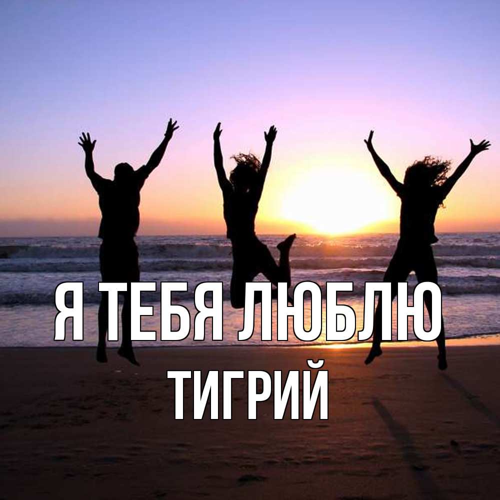 Открытка на каждый день с именем, Тигрий Я тебя люблю позитив Прикольная открытка с пожеланием онлайн скачать бесплатно 