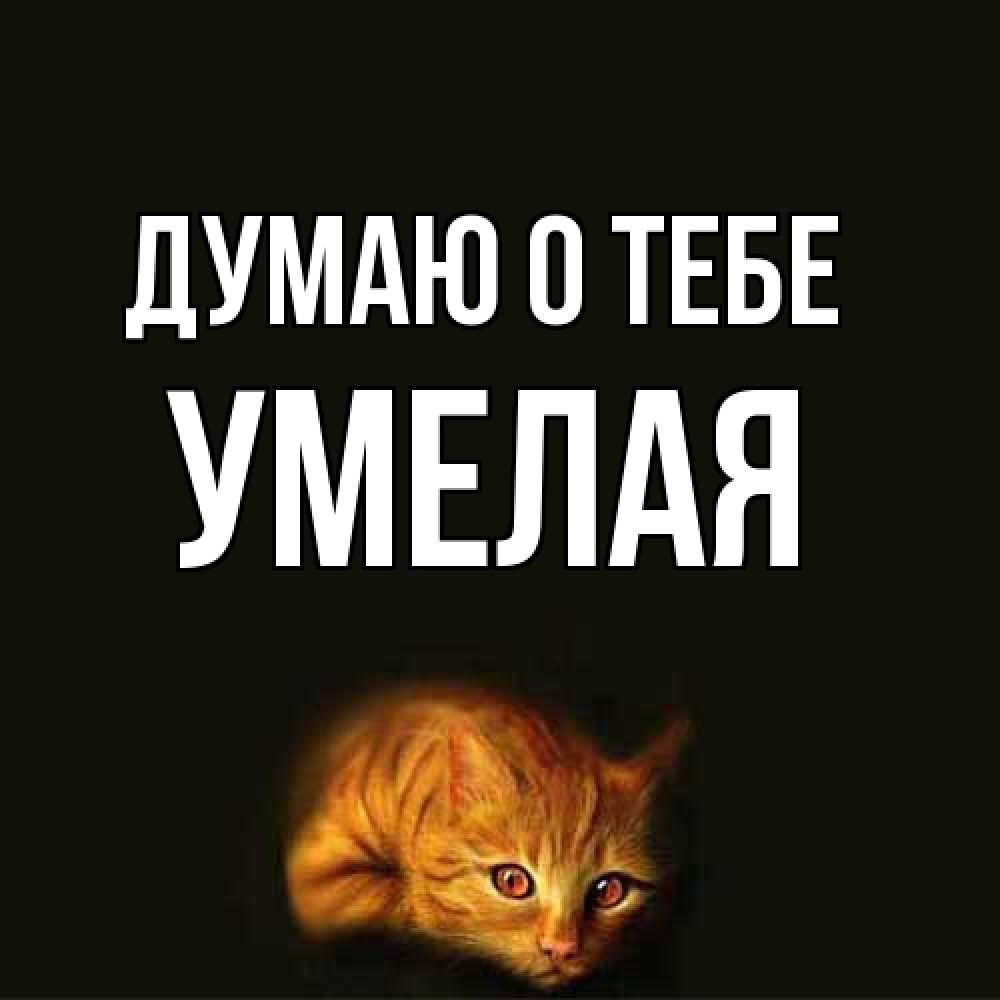 Открытка на каждый день с именем, Умелая Думаю о тебе рыжий Прикольная открытка с пожеланием онлайн скачать бесплатно 