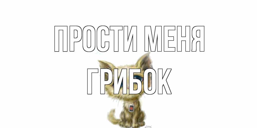 Открытка на каждый день с именем, Грибок Прости меня прости меня открытка с котиком Прикольная открытка с пожеланием онлайн скачать бесплатно 