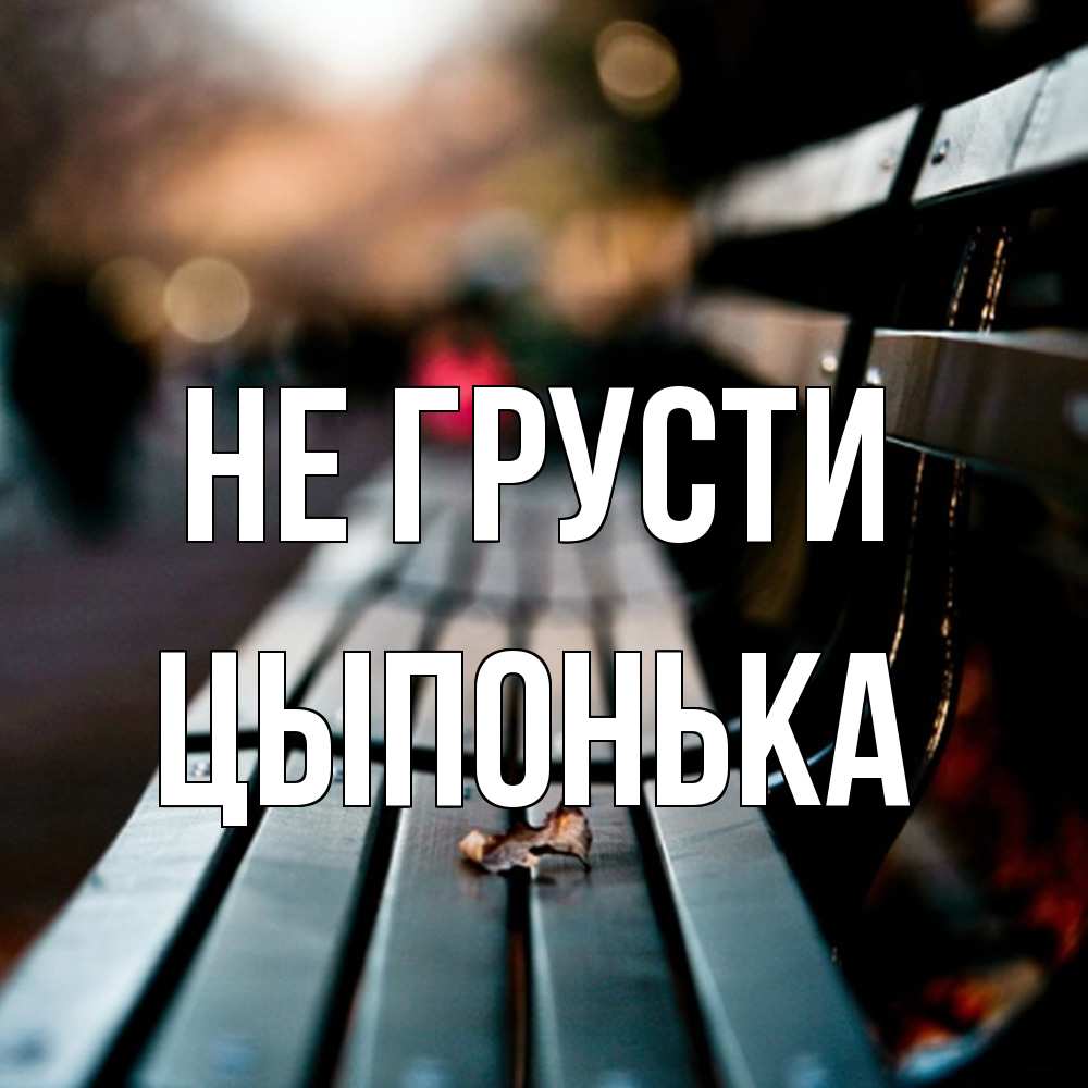 Открытка на каждый день с именем, Цыпонька Не грусти размытый фон Прикольная открытка с пожеланием онлайн скачать бесплатно 