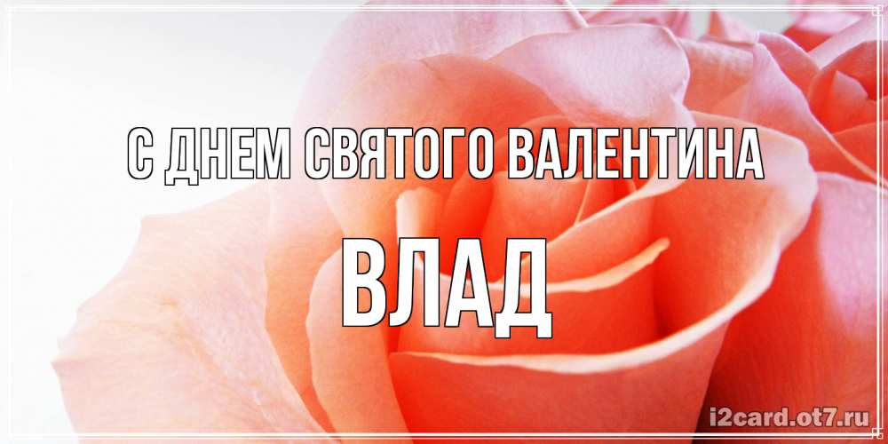 Открытка на каждый день с именем, Влад С днем Святого Валентина открытка на день Святого Валентина с розовой розой Прикольная открытка с пожеланием онлайн скачать бесплатно 