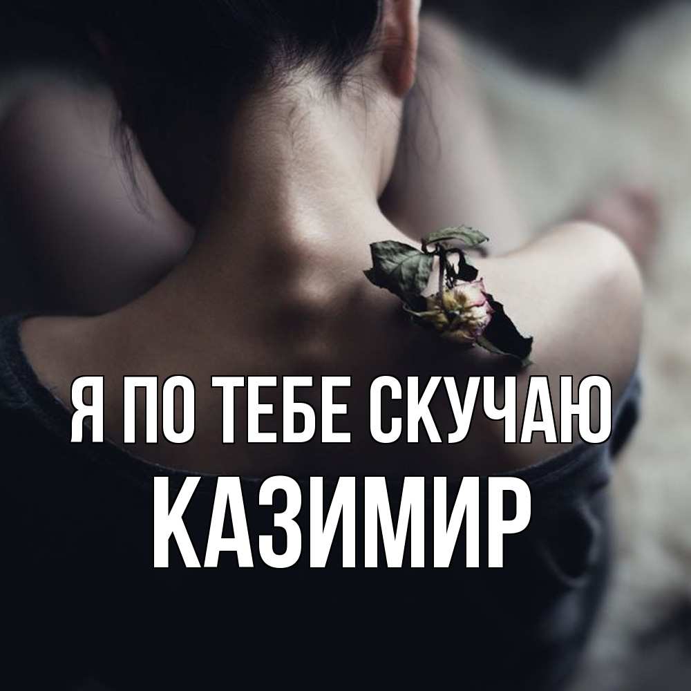 Открытка на каждый день с именем, Казимир Я по тебе скучаю засох цветок Прикольная открытка с пожеланием онлайн скачать бесплатно 
