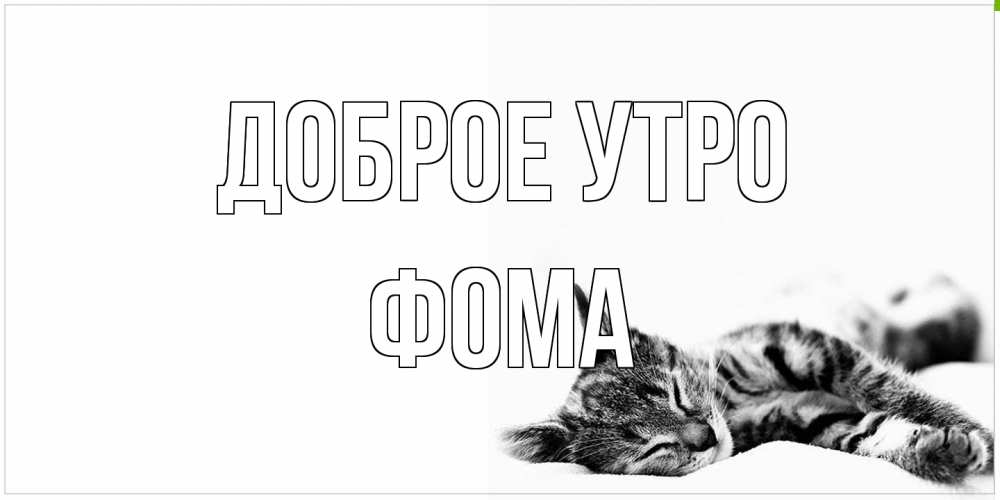 Открытка на каждый день с именем, Фома Доброе утро котуся Прикольная открытка с пожеланием онлайн скачать бесплатно 
