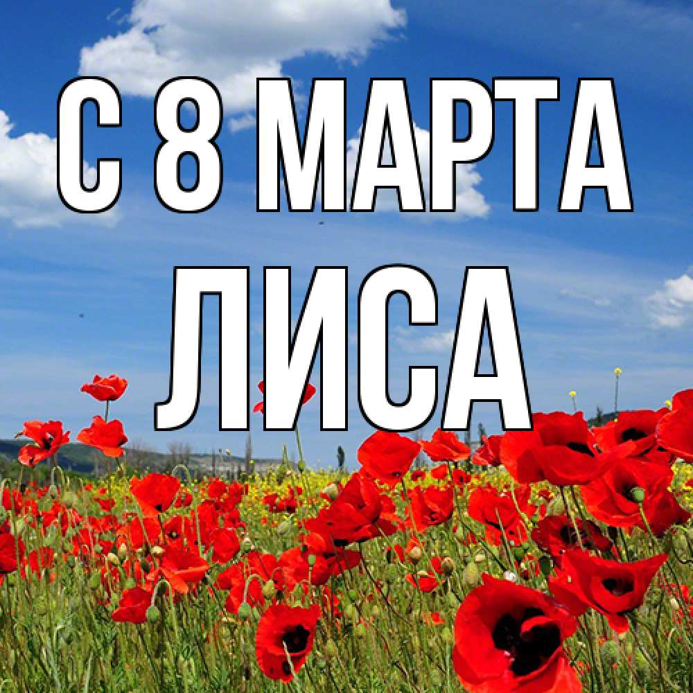 Открытка на каждый день с именем, лиса C 8 МАРТА международный женский день 1 Прикольная открытка с пожеланием онлайн скачать бесплатно 