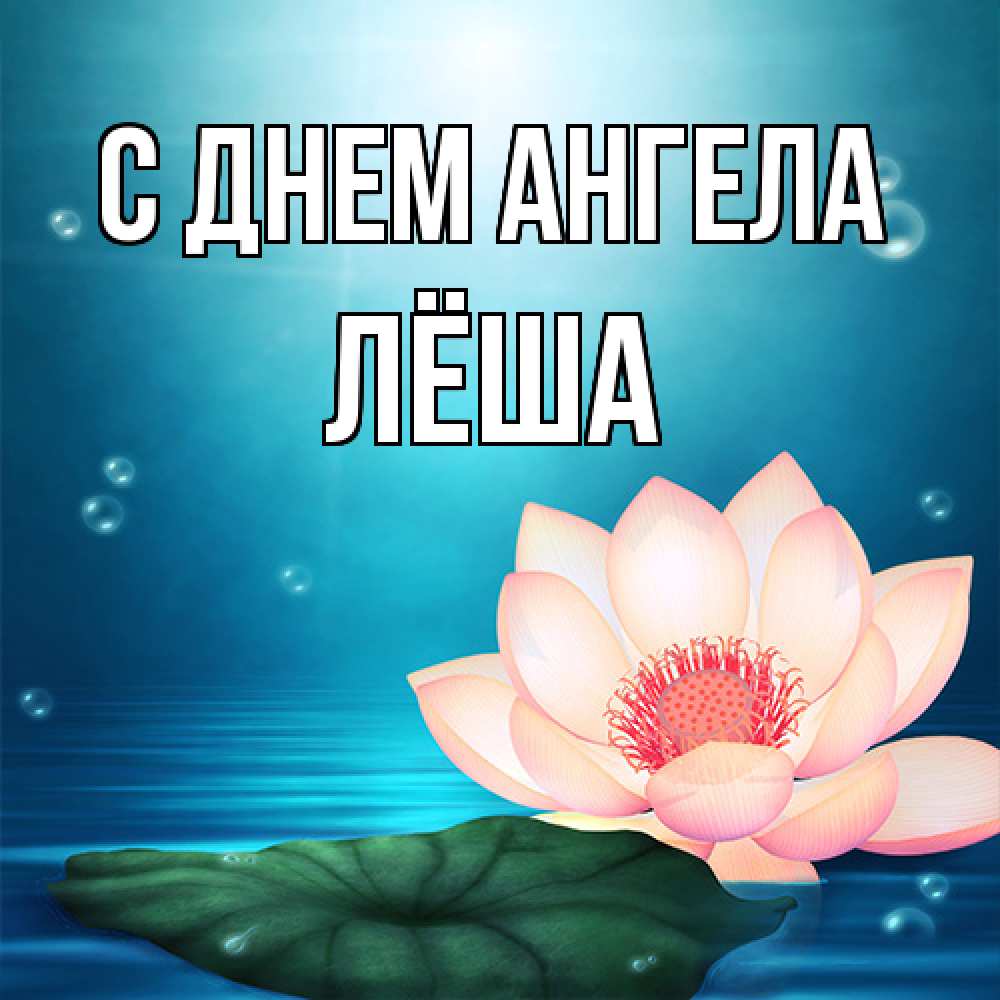 Открытка на каждый день с именем, Лёша С днем ангела кувшинка Прикольная открытка с пожеланием онлайн скачать бесплатно 