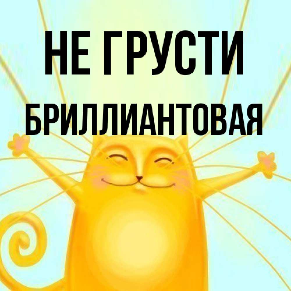 Открытка на каждый день с именем, Бpиллиантовая Не грусти обнимашки усатые Прикольная открытка с пожеланием онлайн скачать бесплатно 