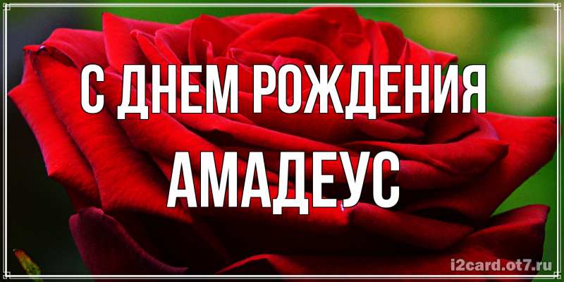 Открытка с именем, Амадеус, С днем рождения