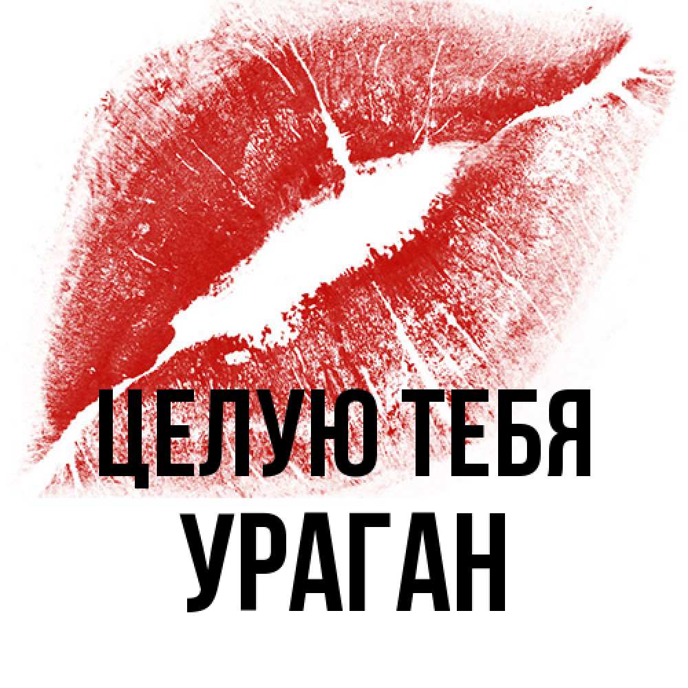 Открытка на каждый день с именем, Ураган Целую тебя открытка с пожеланием поцелуя Прикольная открытка с пожеланием онлайн скачать бесплатно 