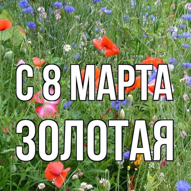 Картинка C 8 МАРТА, золотая