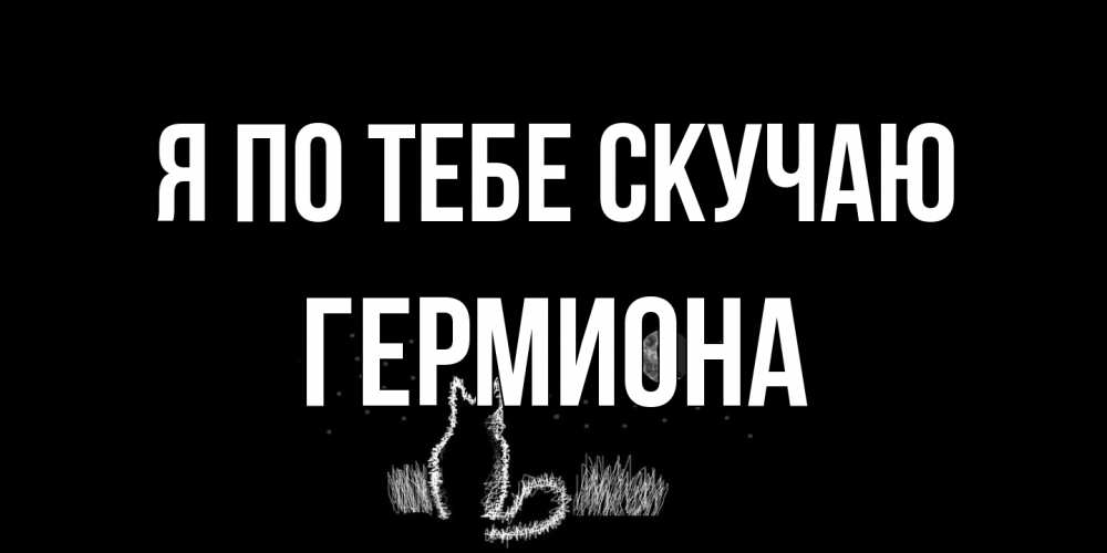 Открытка на каждый день с именем, Гермиона Я по тебе скучаю кот Прикольная открытка с пожеланием онлайн скачать бесплатно 