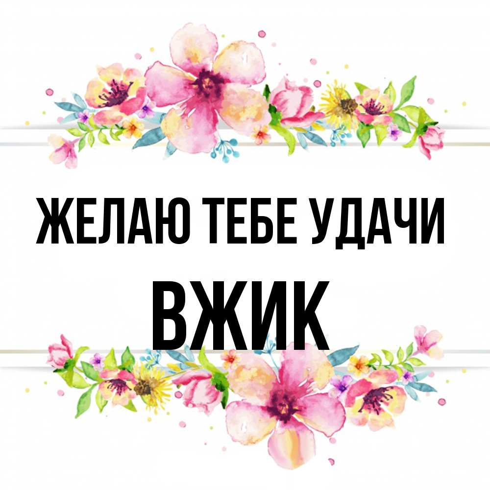 Открытка на каждый день с именем, Вжик Желаю тебе удачи пусть повезет 1 Прикольная открытка с пожеланием онлайн скачать бесплатно 