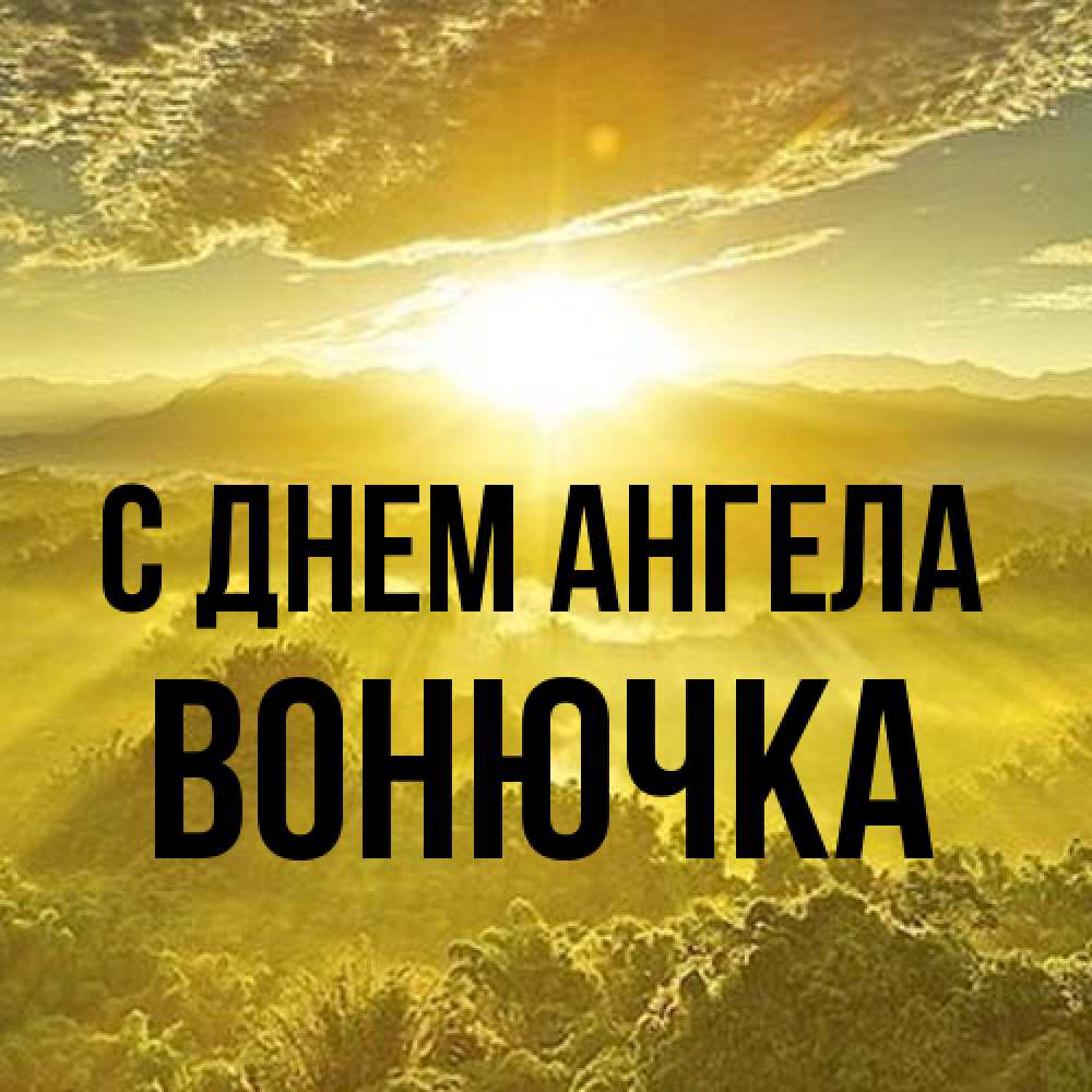 Открытка на каждый день с именем, Вонючка С днем ангела леса и небо в желтом Прикольная открытка с пожеланием онлайн скачать бесплатно 