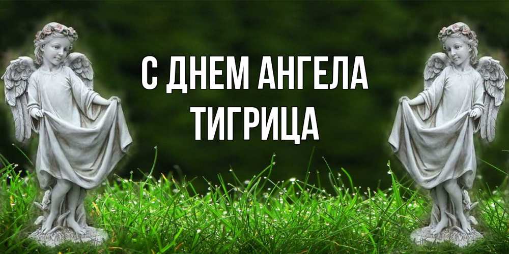 Открытка на каждый день с именем, Тигрица С днем ангела небо, ангел, девушка Прикольная открытка с пожеланием онлайн скачать бесплатно 