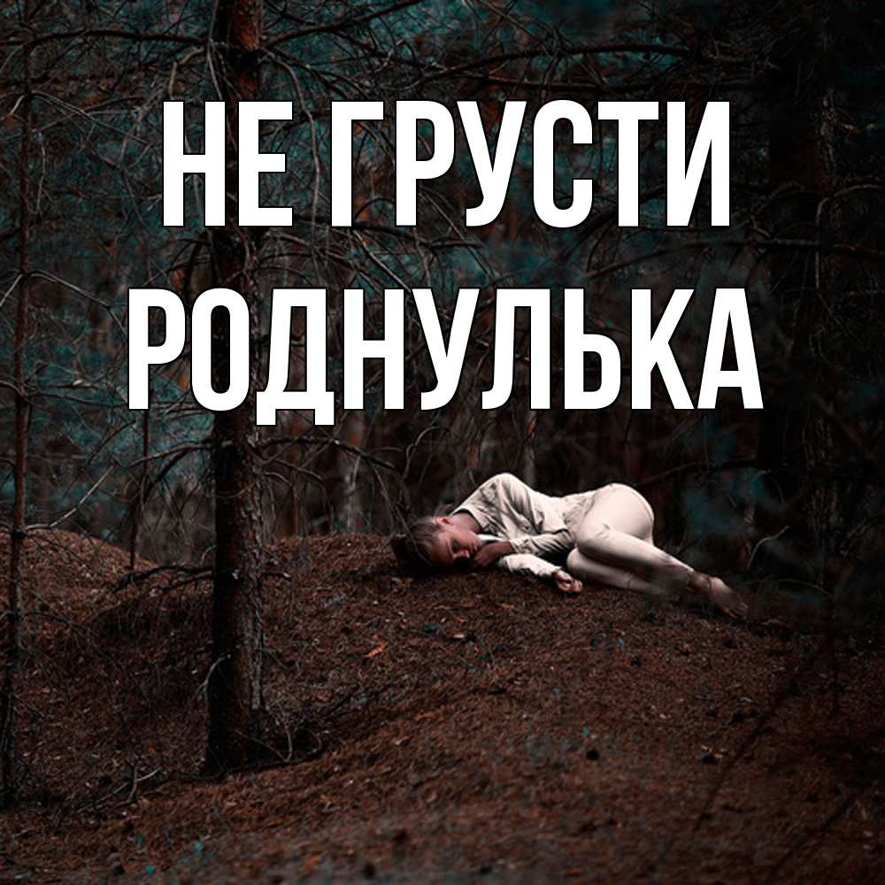 Открытка на каждый день с именем, Роднулька Не грусти лес Прикольная открытка с пожеланием онлайн скачать бесплатно 