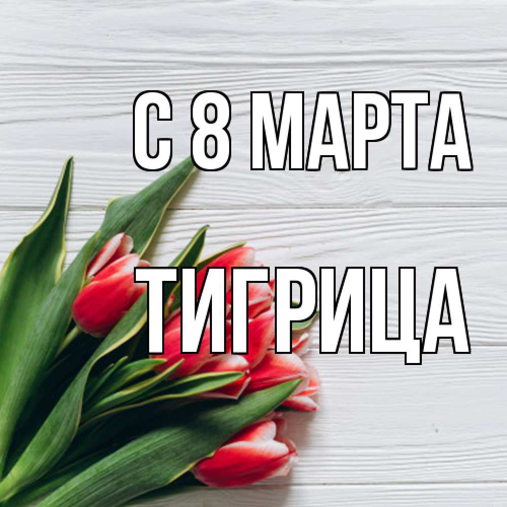 Открытка на каждый день с именем, Тигрица C 8 МАРТА весна 2 Прикольная открытка с пожеланием онлайн скачать бесплатно 