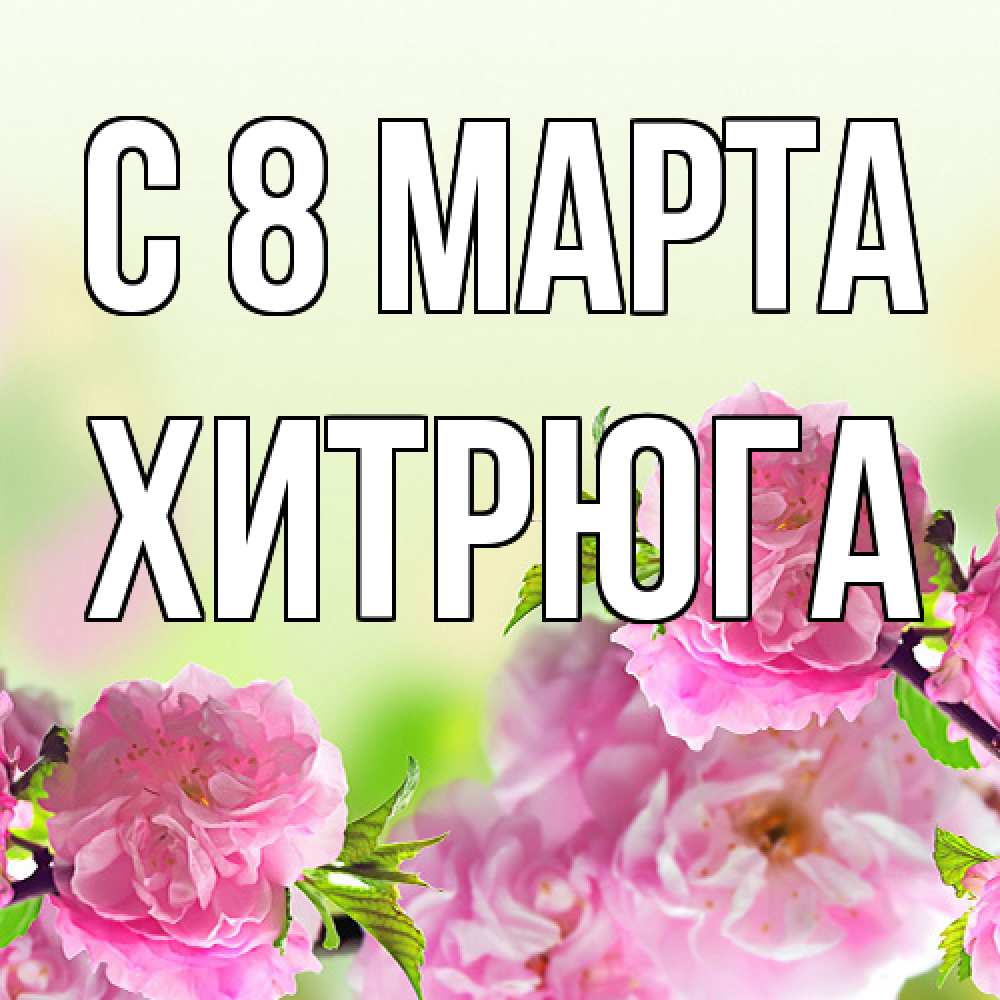 Открытка на каждый день с именем, хитрюга C 8 МАРТА цветы Прикольная открытка с пожеланием онлайн скачать бесплатно 