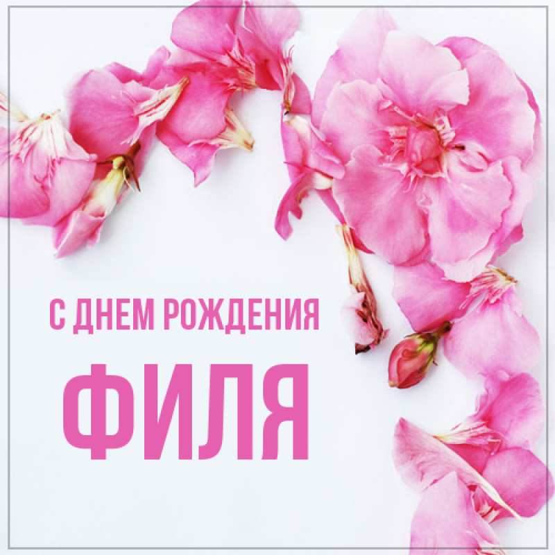 Открытка с именем, Филя, С днем рождения
