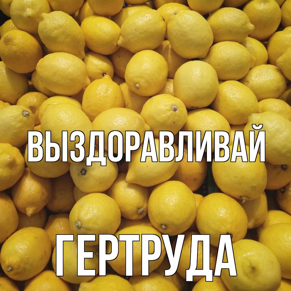 Открытка на каждый день с именем, Гертруда Выздоравливай это точно поможет Прикольная открытка с пожеланием онлайн скачать бесплатно 