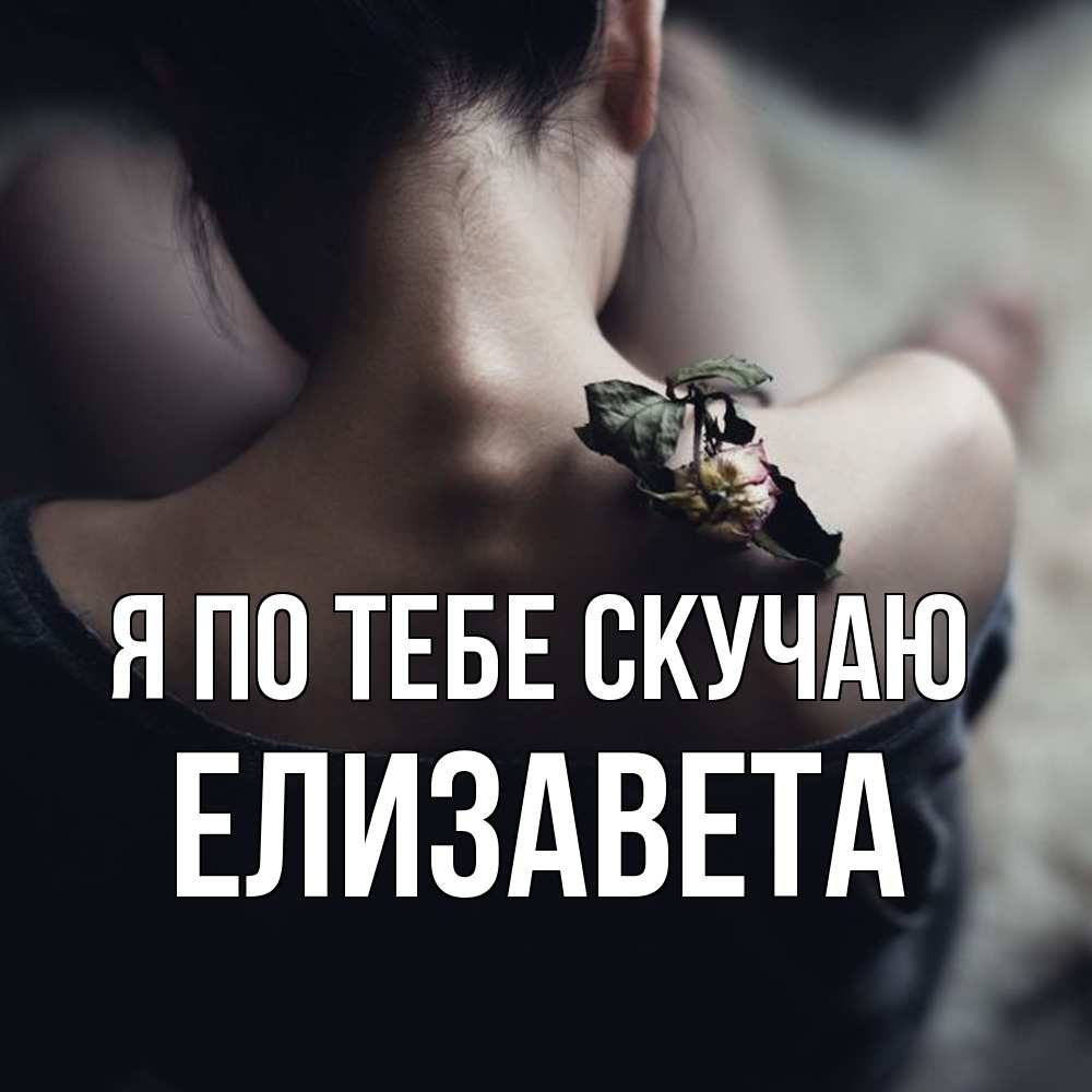 Открытка на каждый день с именем, Елизавета Я по тебе скучаю засох цветок Прикольная открытка с пожеланием онлайн скачать бесплатно 