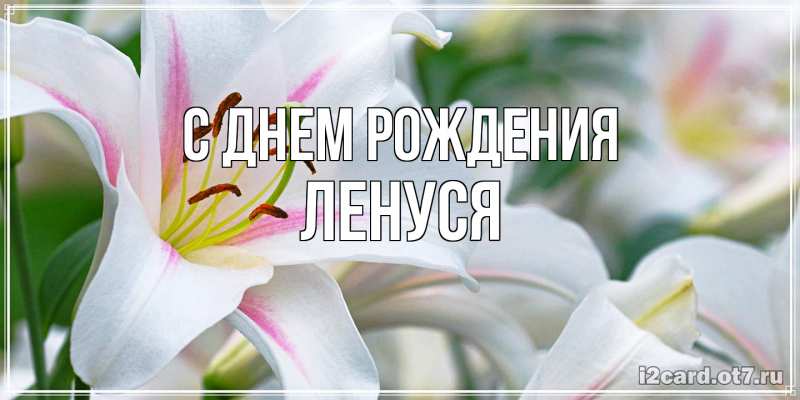 Открытка с именем, Ленуся, С днем рождения
