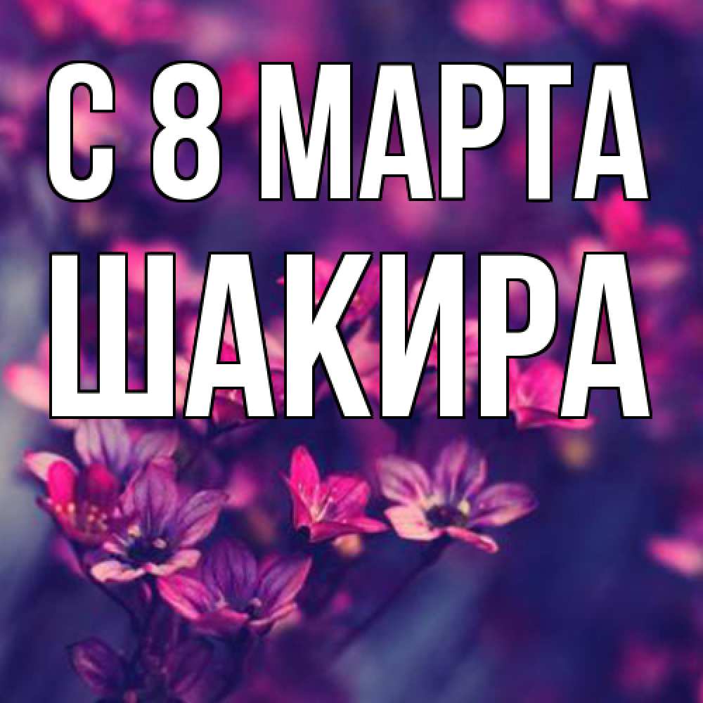 Открытка на каждый день с именем, Шакира C 8 МАРТА небольшие цветы 1 Прикольная открытка с пожеланием онлайн скачать бесплатно 