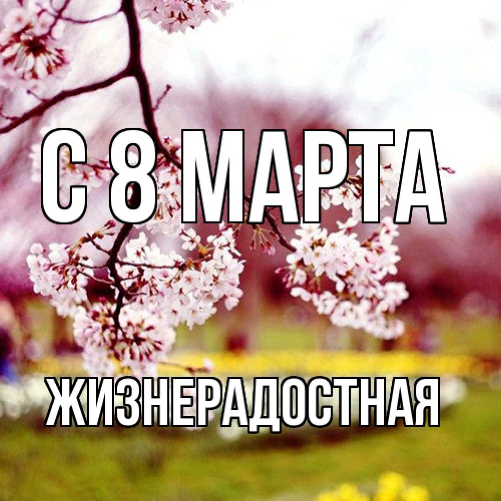 Открытка на каждый день с именем, Жизнерадостная C 8 МАРТА яблоня Прикольная открытка с пожеланием онлайн скачать бесплатно 