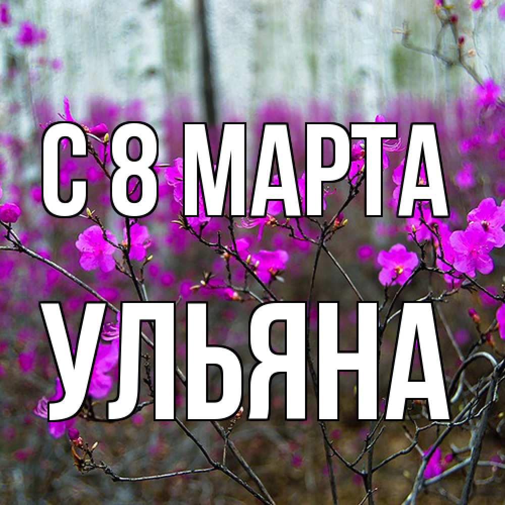 Открытка на каждый день с именем, Ульяна C 8 МАРТА дикие цветы Прикольная открытка с пожеланием онлайн скачать бесплатно 