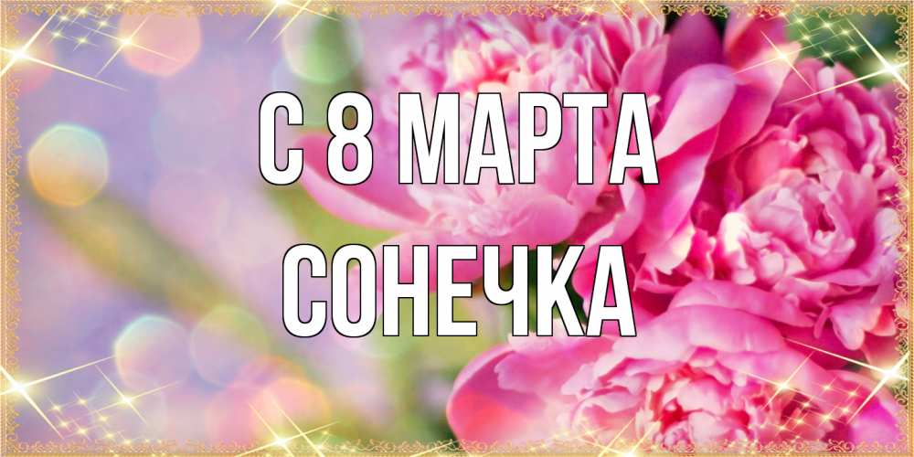 Открытка на каждый день с именем, Сонечка C 8 МАРТА красивые открытки с текстом для любимых дам Прикольная открытка с пожеланием онлайн скачать бесплатно 