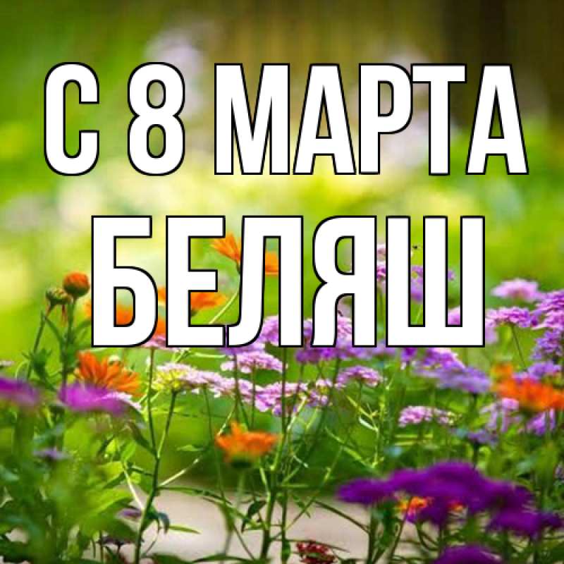Открытка с именем, Беляш, C 8 МАРТА