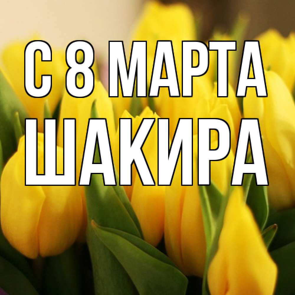 Открытка на каждый день с именем, Шакира C 8 МАРТА цветы Прикольная открытка с пожеланием онлайн скачать бесплатно 