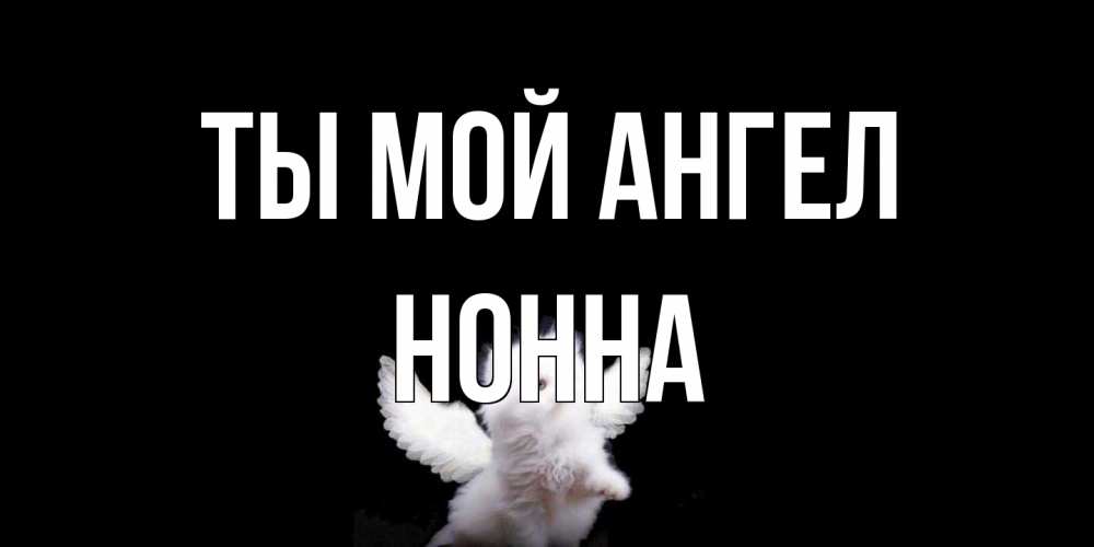 Открытка на каждый день с именем, Нонна Ты мой ангел Кот ангел Прикольная открытка с пожеланием онлайн скачать бесплатно 