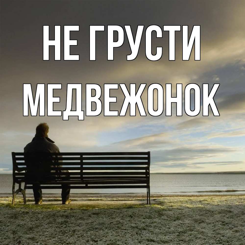 Открытка на каждый день с именем, медвежонок Не грусти озеро Прикольная открытка с пожеланием онлайн скачать бесплатно 
